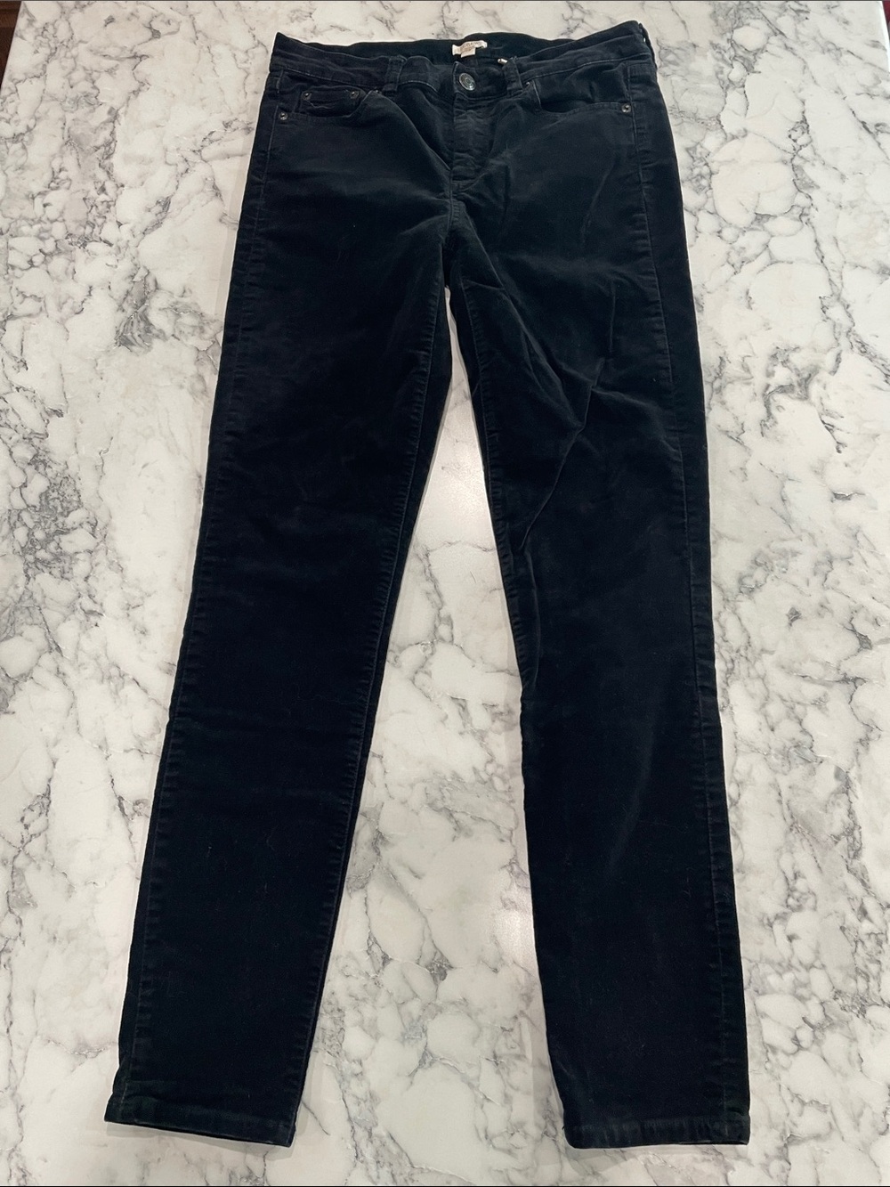 J. Crew Black Velvet Skinny Pants Women’s size 28